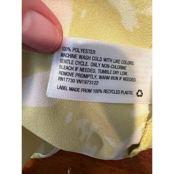 A New Day Women's Leaf Print Tiered Dress Lime Green XS V Neck Short Sleeve - Picture 10 of 11